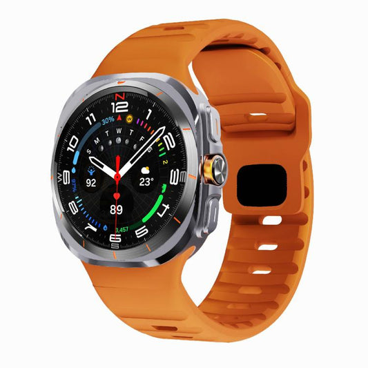 For Samsung Galaxy Watch Ultra 47mm / Ultra 2025 Kalebol Wave Reverse Buckle Silicone Strap(Orange) by Kalebol