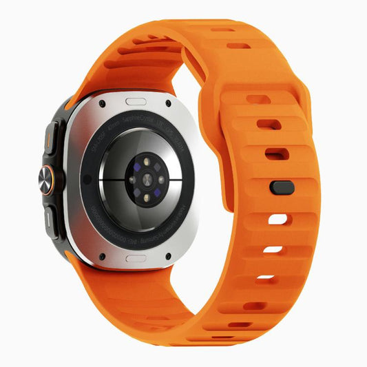 For Samsung Galaxy Watch Ultra 47mm / Ultra 2025 Kalebol Wave Reverse Buckle Silicone Strap(Orange) by Kalebol