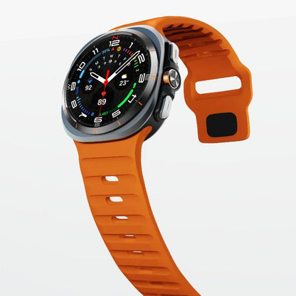 For Samsung Galaxy Watch Ultra 47mm / Ultra 2025 Kalebol Wave Reverse Buckle Silicone Strap(Orange) by Kalebol