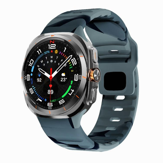 For Samsung Galaxy Watch Ultra 47mm / Ultra 2025 Kalebol Wave Reverse Buckle Silicone Strap(Black Gray Camouflage) by Kalebol
