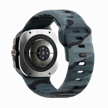 For Samsung Galaxy Watch Ultra 47mm / Ultra 2025 Kalebol Wave Reverse Buckle Silicone Strap(Black Gray Camouflage) by Kalebol