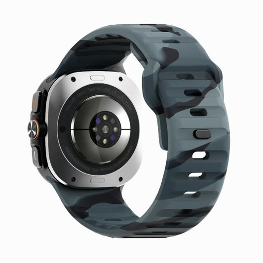 For Samsung Galaxy Watch Ultra 47mm / Ultra 2025 Kalebol Wave Reverse Buckle Silicone Strap(Black Gray Camouflage) by Kalebol