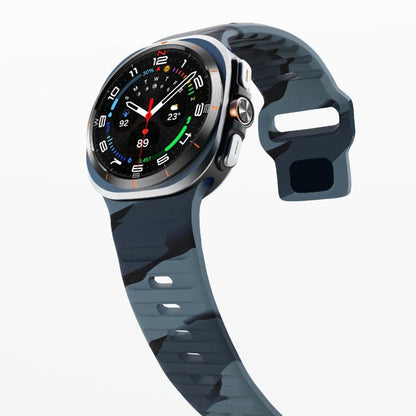 For Samsung Galaxy Watch Ultra 47mm / Ultra 2025 Kalebol Wave Reverse Buckle Silicone Strap(Black Gray Camouflage) by Kalebol