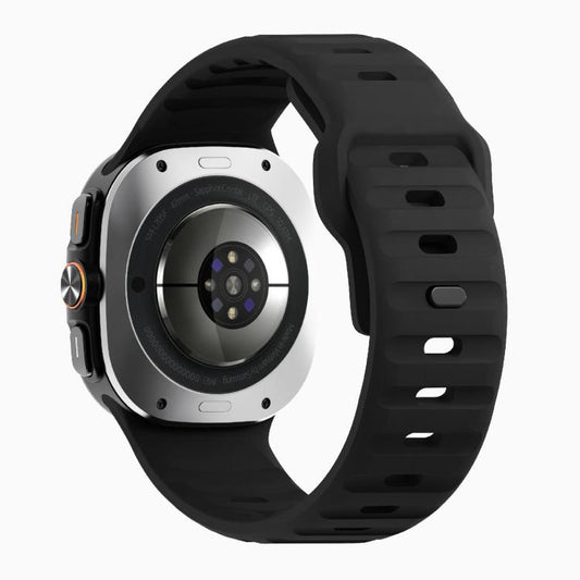 For Samsung Galaxy Watch Ultra 47mm / Ultra 2025 Kalebol Wave Reverse Buckle Silicone Strap(Black) by Kalebol