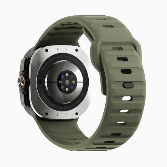 For Samsung Galaxy Watch Ultra 47mm / Ultra 2025 Kalebol Wave Reverse Buckle Silicone Strap(Army Green) by Kalebol