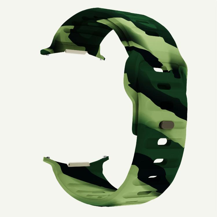 For Samsung Galaxy Watch Ultra 47mm / Ultra 2025 Kalebol Wave Reverse Buckle Silicone Strap(Army Green Camouflage) by Kalebol