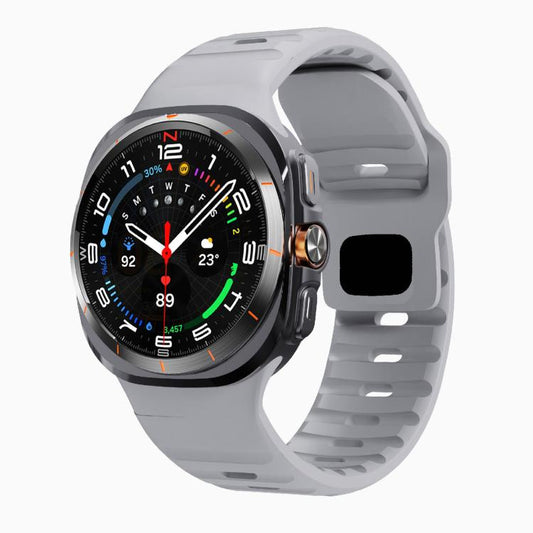 For Samsung Galaxy Watch Ultra 47mm / Ultra 2025 Kalebol Wave Reverse Buckle Silicone Strap(Light Grey) by Kalebol