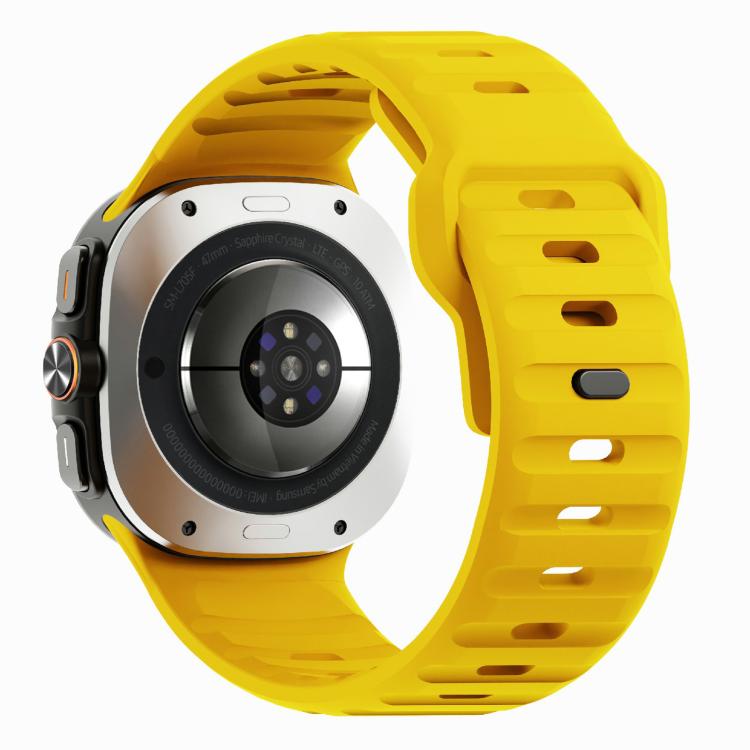 For Samsung Galaxy Watch Ultra 47mm / Ultra 2025 Kalebol Wave Reverse Buckle Silicone Strap(Racing Yellow) by Kalebol