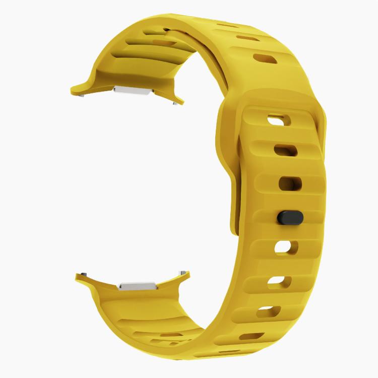 For Samsung Galaxy Watch Ultra 47mm / Ultra 2025 Kalebol Wave Reverse Buckle Silicone Strap(Racing Yellow) by Kalebol