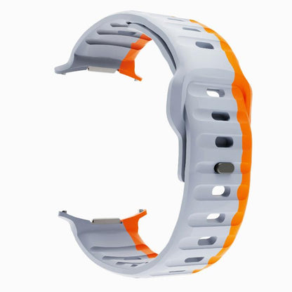 For Samsung Galaxy Watch Ultra 47mm / Ultra 2025 Kalebol Wave Reverse Buckle Silicone Strap(Wild Path Gray Orange) by Kalebol