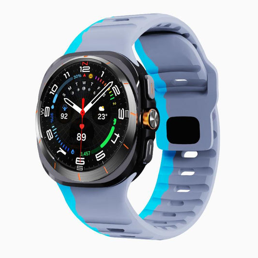 For Samsung Galaxy Watch Ultra 47mm / Ultra 2025 Kalebol Wave Reverse Buckle Silicone Strap(Wild Path Grey Blue) by Kalebol
