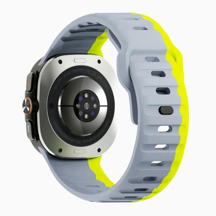 For Samsung Galaxy Watch Ultra 47mm / Ultra 2025 Kalebol Wave Reverse Buckle Silicone Strap(Wild Path Grey Green) by Kalebol