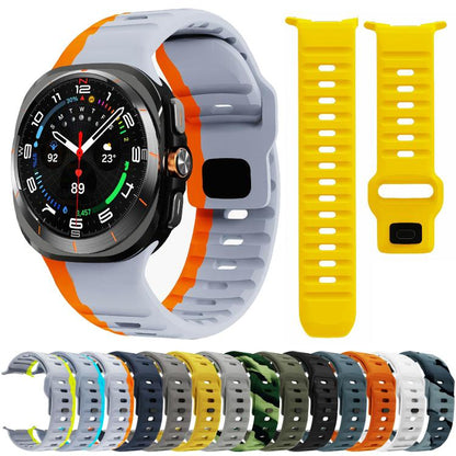 For Samsung Galaxy Watch Ultra 47mm / Ultra 2025 Kalebol Wave Reverse Buckle Silicone Strap(Light Grey) by Kalebol