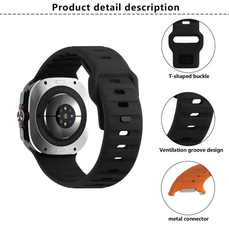 For Samsung Galaxy Watch Ultra 47mm / Ultra 2025 Kalebol Wave Reverse Buckle Silicone Strap(Black Gray Camouflage) by Kalebol