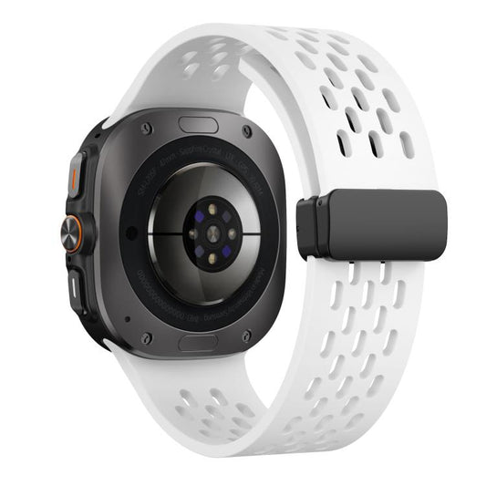 For Samsung Galaxy Watch Ultra 47mm / Ultra 2025 Kalebol Mesh Magnetic Silicone Watch Strap(White) by Kalebol