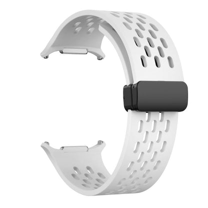 For Samsung Galaxy Watch Ultra 47mm / Ultra 2025 Kalebol Mesh Magnetic Silicone Watch Strap(White) by Kalebol