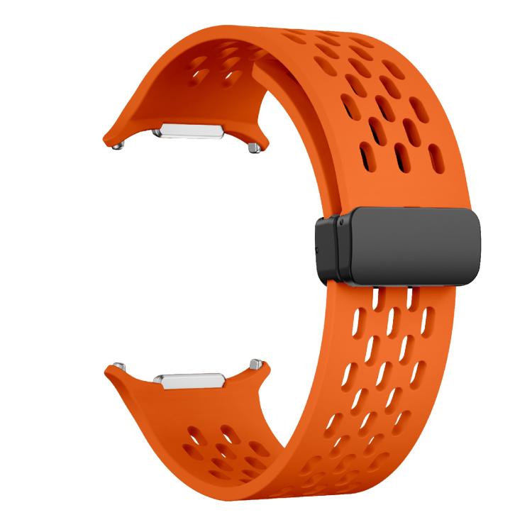 For Samsung Galaxy Watch Ultra 47mm / Ultra 2025 Kalebol Mesh Magnetic Silicone Watch Strap(Orange) by Kalebol