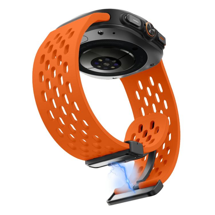For Samsung Galaxy Watch Ultra 47mm / Ultra 2025 Kalebol Mesh Magnetic Silicone Watch Strap(Orange) by Kalebol