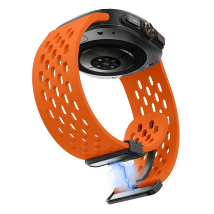 For Samsung Galaxy Watch Ultra 47mm / Ultra 2025 Kalebol Mesh Magnetic Silicone Watch Strap(Orange) by Kalebol
