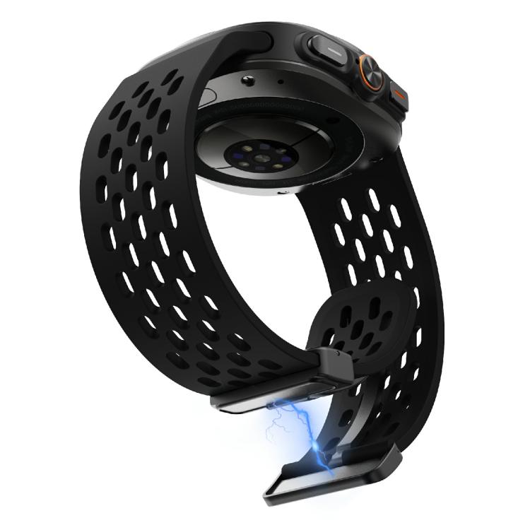 For Samsung Galaxy Watch Ultra 47mm / Ultra 2025 Kalebol Mesh Magnetic Silicone Watch Strap(Black) by Kalebol