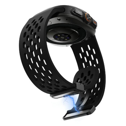 For Samsung Galaxy Watch Ultra 47mm / Ultra 2025 Kalebol Mesh Magnetic Silicone Watch Strap(Black) by Kalebol