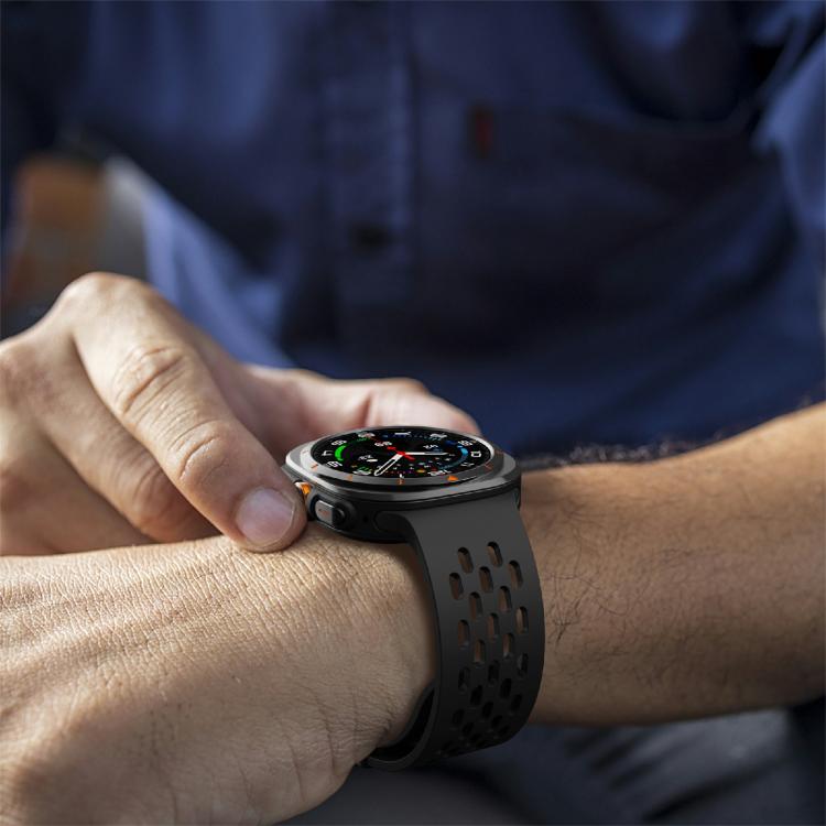 For Samsung Galaxy Watch Ultra 47mm / Ultra 2025 Kalebol Mesh Magnetic Silicone Watch Strap(Black) by Kalebol