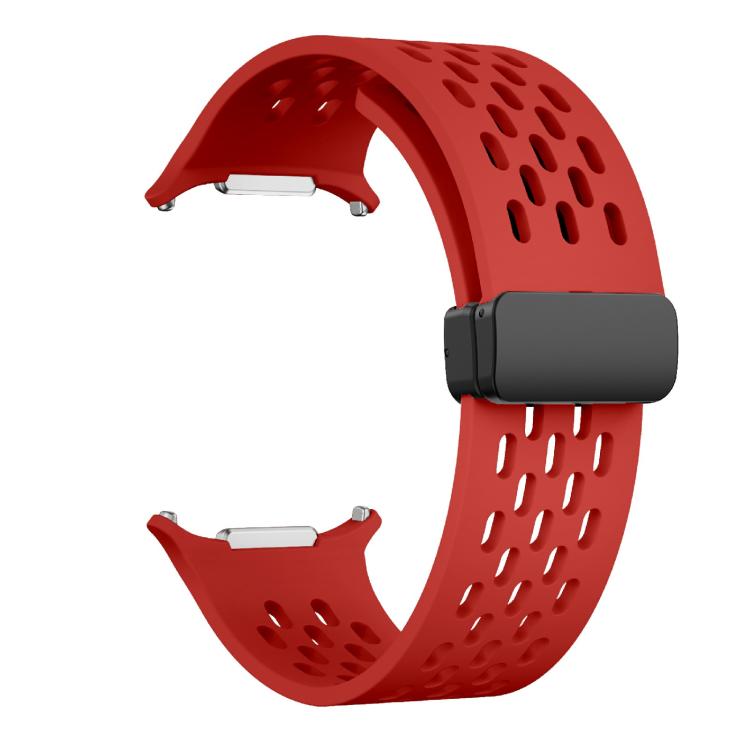 For Samsung Galaxy Watch Ultra 47mm / Ultra 2025 Kalebol Mesh Magnetic Silicone Watch Strap(Red) by Kalebol