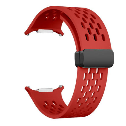 For Samsung Galaxy Watch Ultra 47mm / Ultra 2025 Kalebol Mesh Magnetic Silicone Watch Strap(Red) by Kalebol