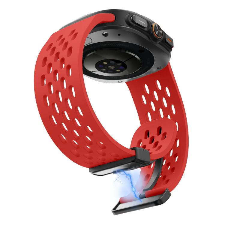 For Samsung Galaxy Watch Ultra 47mm / Ultra 2025 Kalebol Mesh Magnetic Silicone Watch Strap(Red) by Kalebol