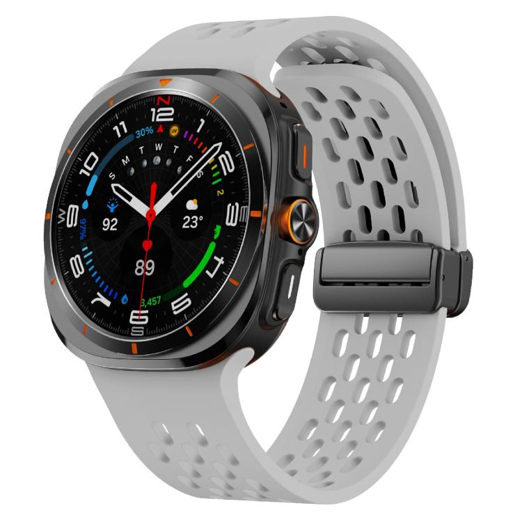 For Samsung Galaxy Watch Ultra 47mm / Ultra 2025 Kalebol Mesh Magnetic Silicone Watch Strap(Grey) by Kalebol