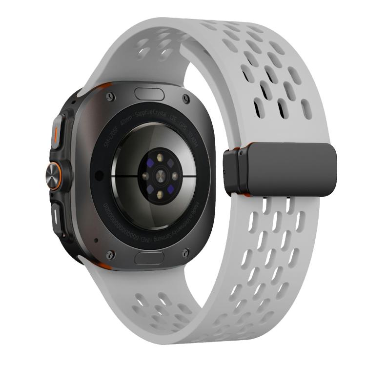For Samsung Galaxy Watch Ultra 47mm / Ultra 2025 Kalebol Mesh Magnetic Silicone Watch Strap(Grey) by Kalebol