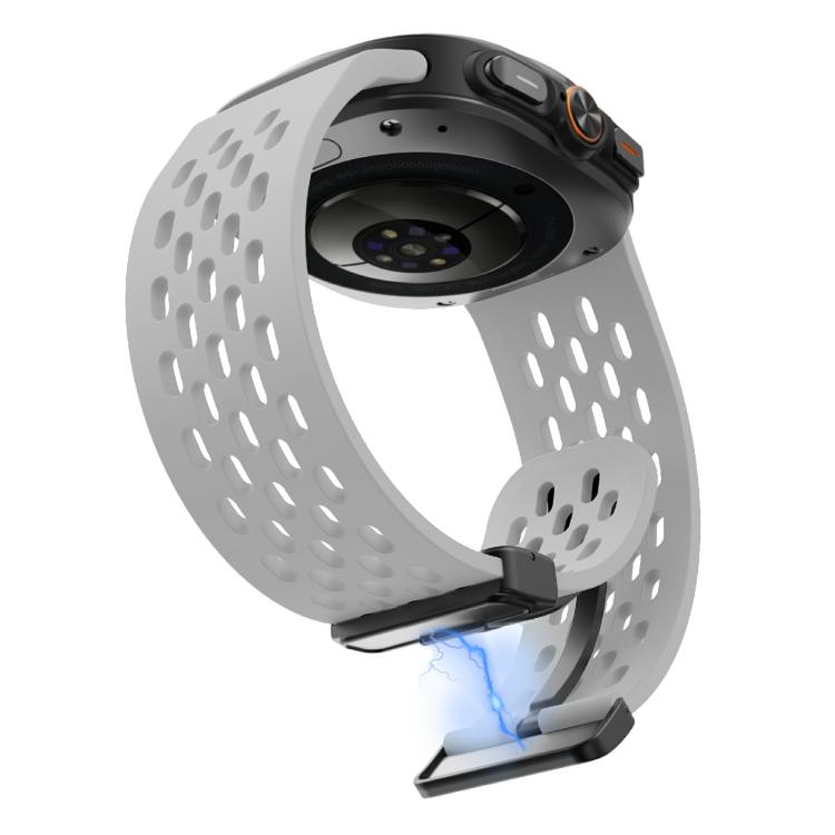 For Samsung Galaxy Watch Ultra 47mm / Ultra 2025 Kalebol Mesh Magnetic Silicone Watch Strap(Grey) by Kalebol
