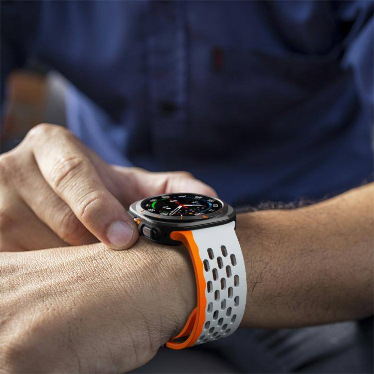 For Samsung Galaxy Watch Ultra 47mm / Ultra 2025 Kalebol Mesh Magnetic Silicone Watch Strap(Wild Path Gray Orange) by Kalebol