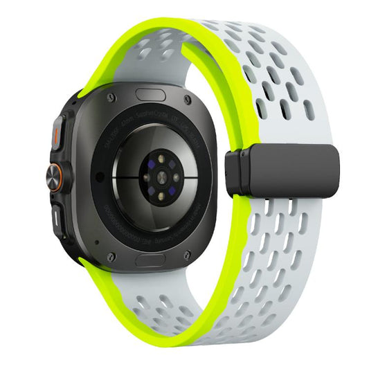 For Samsung Galaxy Watch Ultra 47mm / Ultra 2025 Kalebol Mesh Magnetic Silicone Watch Strap(Wild Path Grey Green) by Kalebol