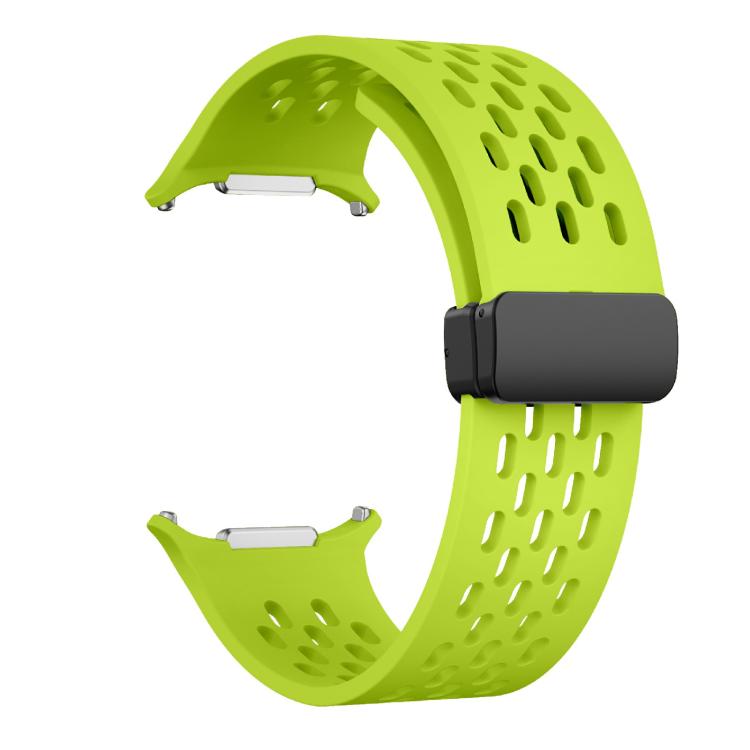For Samsung Galaxy Watch Ultra 47mm / Ultra 2025 Kalebol Mesh Magnetic Silicone Watch Strap(Fluorescent Green) by Kalebol