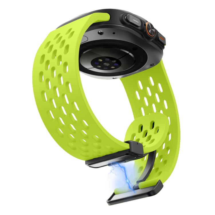 For Samsung Galaxy Watch Ultra 47mm / Ultra 2025 Kalebol Mesh Magnetic Silicone Watch Strap(Fluorescent Green) by Kalebol