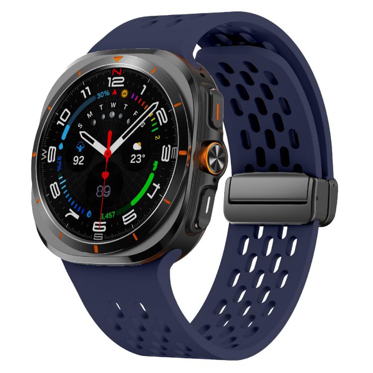 For Samsung Galaxy Watch Ultra 47mm / Ultra 2025 Kalebol Mesh Magnetic Silicone Watch Strap(Blue) by Kalebol
