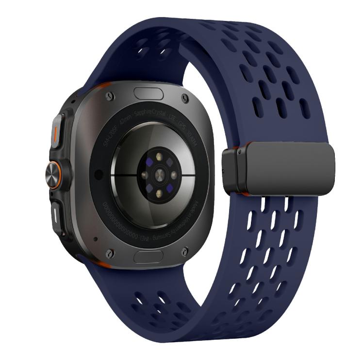 For Samsung Galaxy Watch Ultra 47mm / Ultra 2025 Kalebol Mesh Magnetic Silicone Watch Strap(Blue) by Kalebol