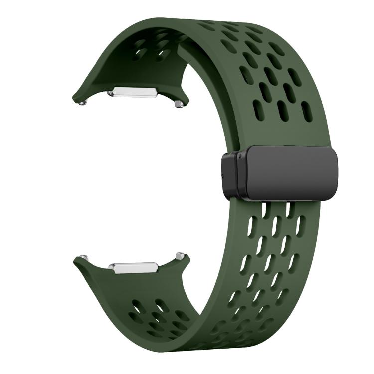 For Samsung Galaxy Watch Ultra 47mm / Ultra 2025 Kalebol Mesh Magnetic Silicone Watch Strap(Field Green) by Kalebol