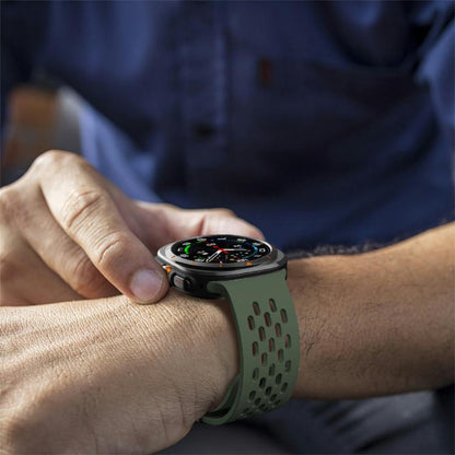 For Samsung Galaxy Watch Ultra 47mm / Ultra 2025 Kalebol Mesh Magnetic Silicone Watch Strap(Field Green) by Kalebol