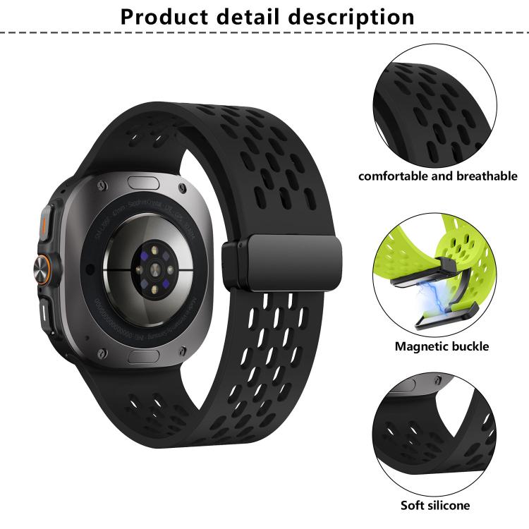 For Samsung Galaxy Watch Ultra 47mm / Ultra 2025 Kalebol Mesh Magnetic Silicone Watch Strap(Blue) by Kalebol