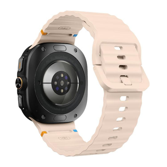 For Samsung Galaxy Watch Ultra 47mm / Ultra 2025 Kalebol Wave Stitching Silicone Strap(Pink) by Kalebol