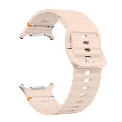For Samsung Galaxy Watch Ultra 47mm / Ultra 2025 Kalebol Wave Stitching Silicone Strap(Pink) by Kalebol