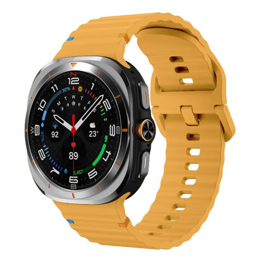 For Samsung Galaxy Watch Ultra 47mm / Ultra 2025 Kalebol Wave Stitching Silicone Strap(Yellow) by Kalebol