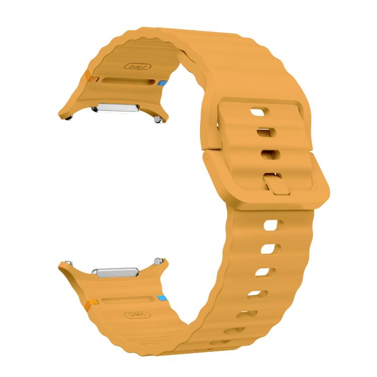 For Samsung Galaxy Watch Ultra 47mm / Ultra 2025 Kalebol Wave Stitching Silicone Strap(Yellow) by Kalebol