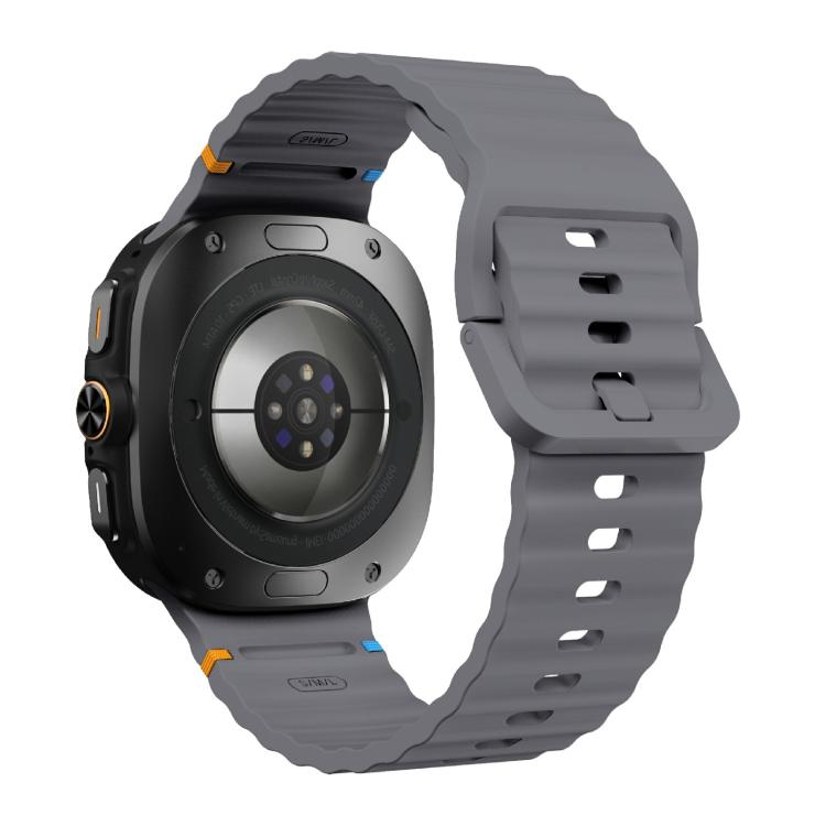 For Samsung Galaxy Watch Ultra 47mm / Ultra 2025 Kalebol Wave Stitching Silicone Strap(Space Grey) by Kalebol