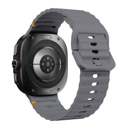For Samsung Galaxy Watch Ultra 47mm / Ultra 2025 Kalebol Wave Stitching Silicone Strap(Space Grey) by Kalebol