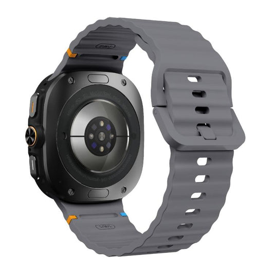 For Samsung Galaxy Watch Ultra 47mm / Ultra 2025 Kalebol Wave Stitching Silicone Strap(Space Grey) by Kalebol