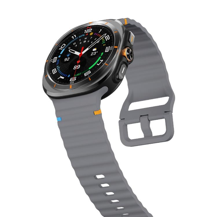 For Samsung Galaxy Watch Ultra 47mm / Ultra 2025 Kalebol Wave Stitching Silicone Strap(Space Grey) by Kalebol