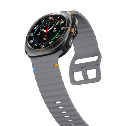 For Samsung Galaxy Watch Ultra 47mm / Ultra 2025 Kalebol Wave Stitching Silicone Strap(Space Grey) by Kalebol